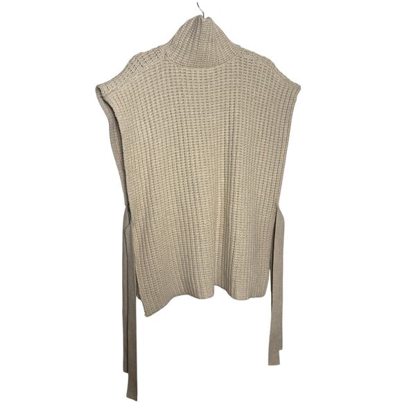 See by Chloé Side Tie Turtleneck Wool Blend Poncho White Powder Women’s L - Picture 8 of 8